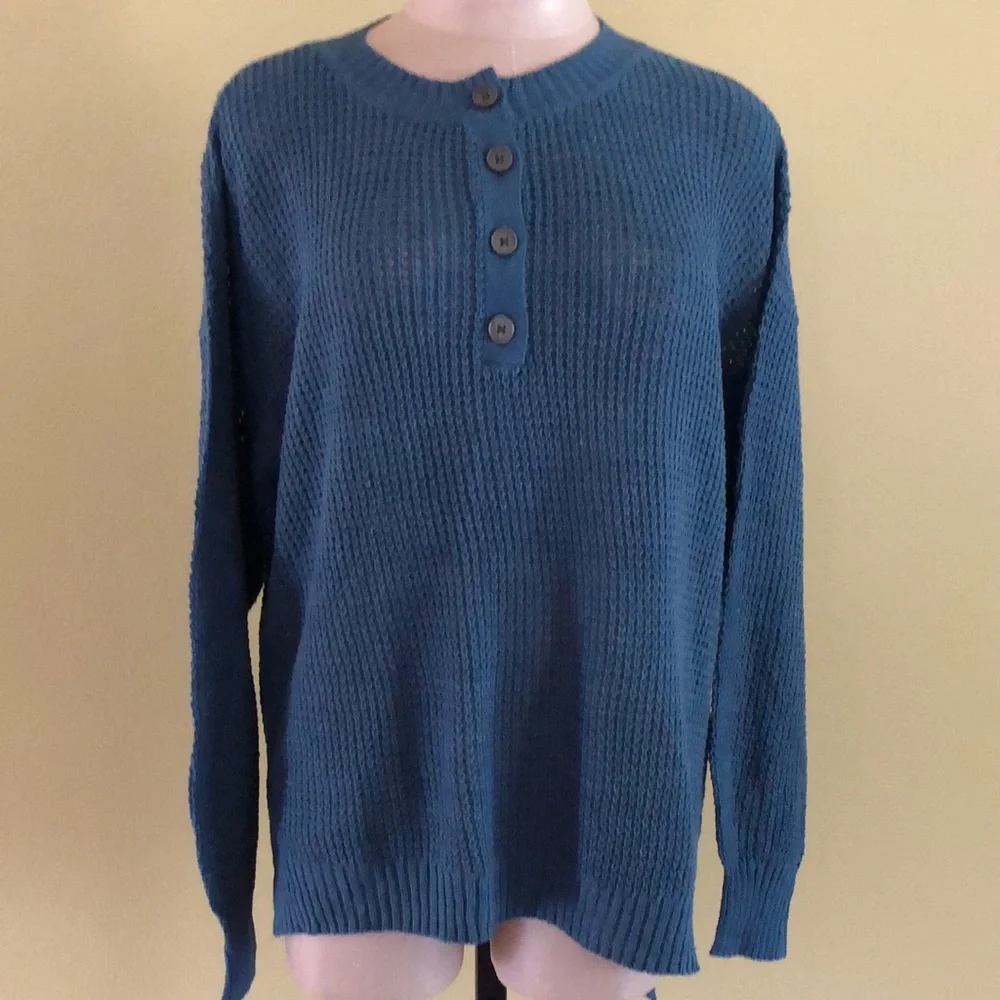 🔥NWT🔥 American Eagle Outfitters Women’s Oversized Henley Sweater - Picture 2 of 8